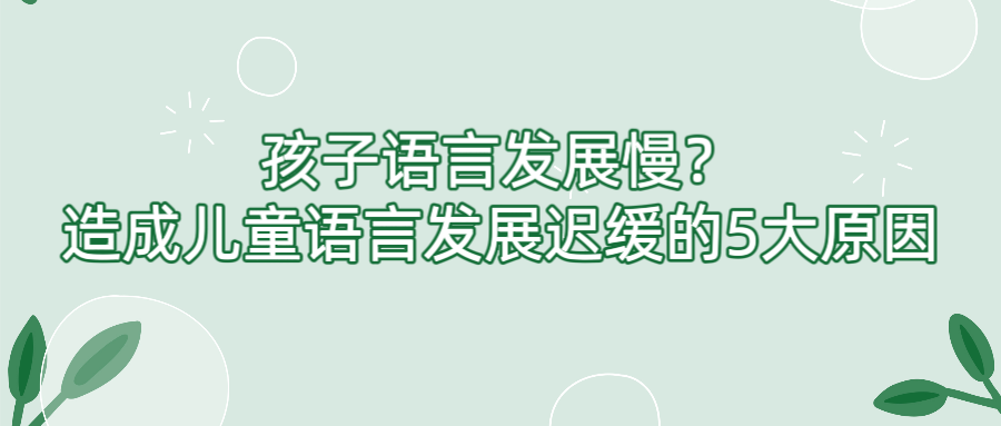 孩子语言发展慢？造成儿童语言发展迟缓的5大原因
