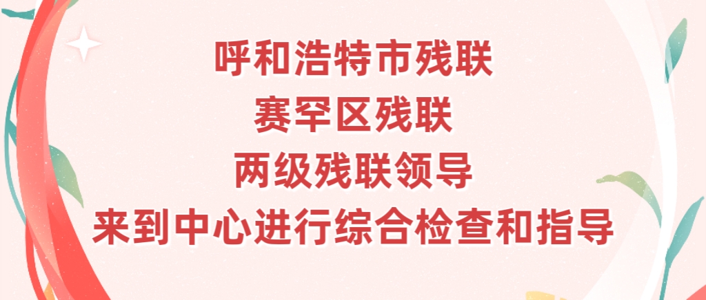 呼和浩特市残联和赛罕区残联 两级残领导来到中心进行综合检查和指导。